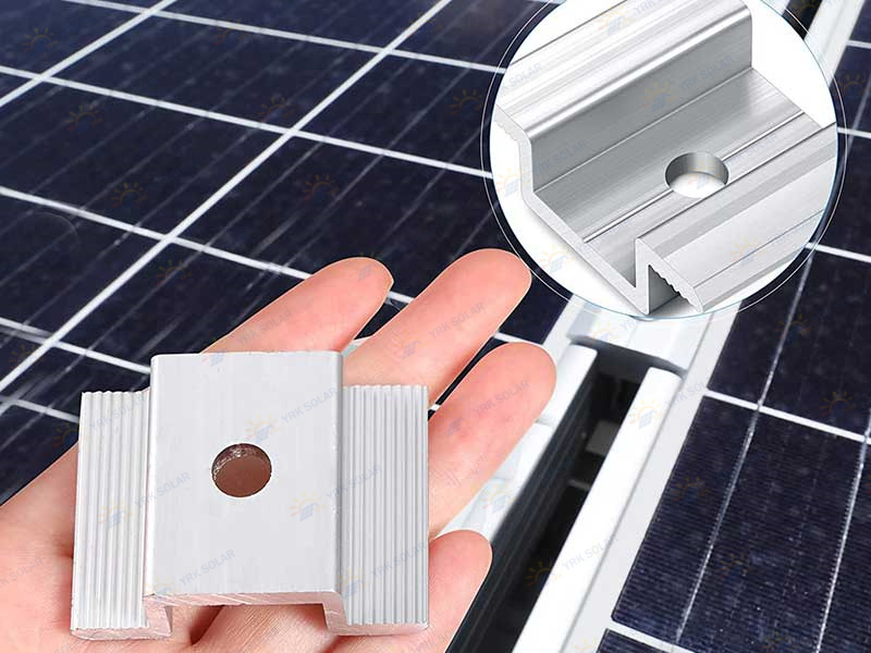 Estructura de montaje fotovoltaico de aluminio con abrazadera media para panel solar