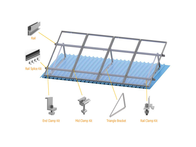 Soporte de montaje de techo de estantería solar Sistema de estructura fotovoltaica