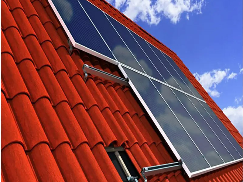 Sistema de montaje de riel de aluminio con panel solar fotovoltaico para techo de tejas YRK-Roof05