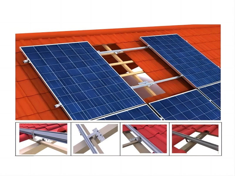 Sistema de soporte de gancho de techo plano inoxidable para tejas inclinadas YRK Roof 06
